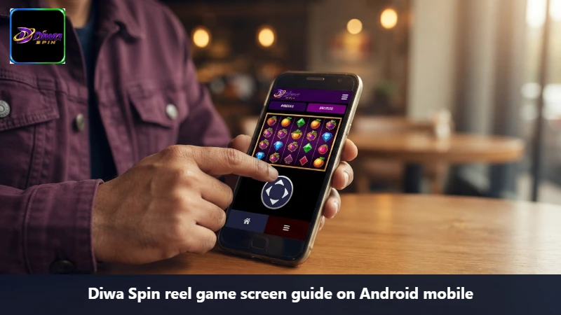 Diwa Spin reel game screen guide on Android mobile